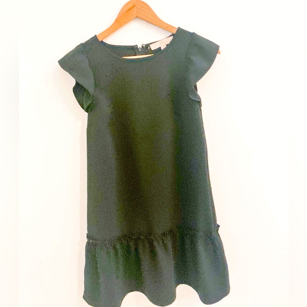 Ann Taylor Loft Black Mini Dress with Peplum hem